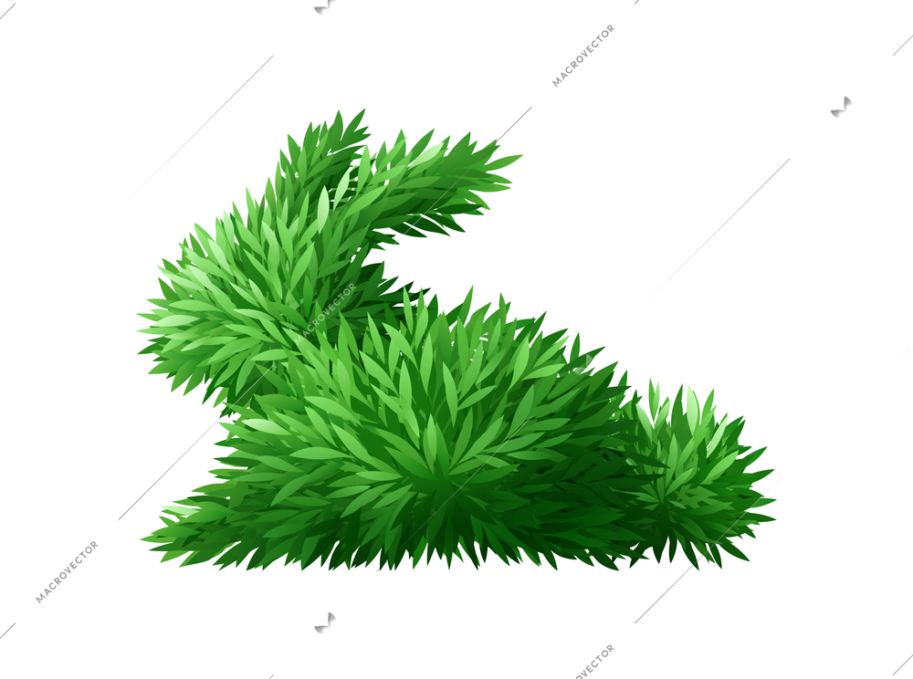 Realistic rabbit shaped green garden bush vector illustration