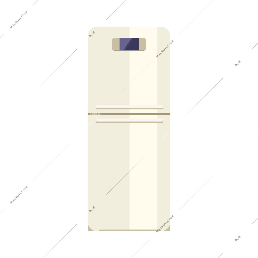 Flat icon of white fridge and freezer vector illustration