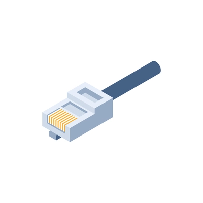 Internet network cable isometric icon vector illustration