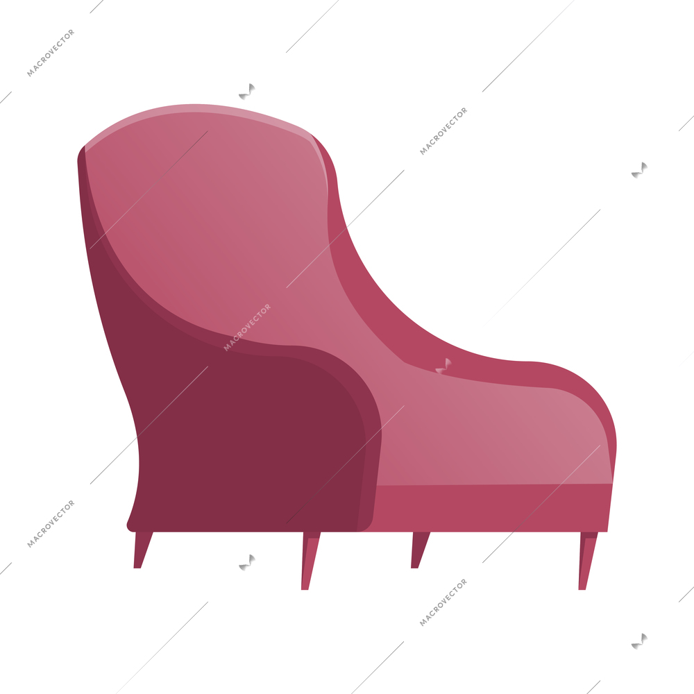 Flat soft lounge armchair on white background vector illustration