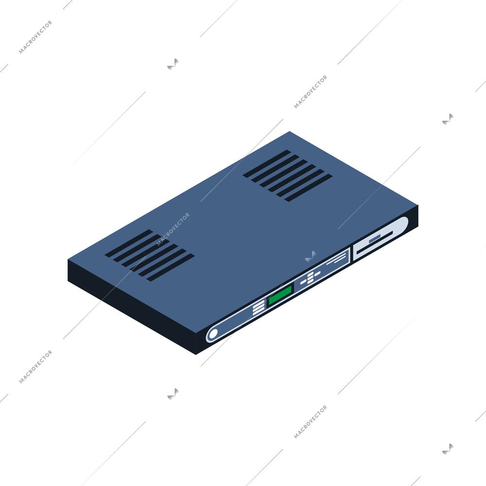 Isometric ethernet network switch icon on white background vector illustration