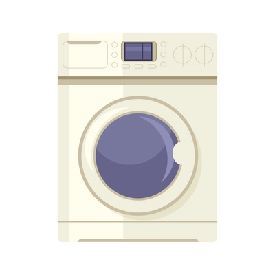 Flat icon with modern white washing machine vector illustration