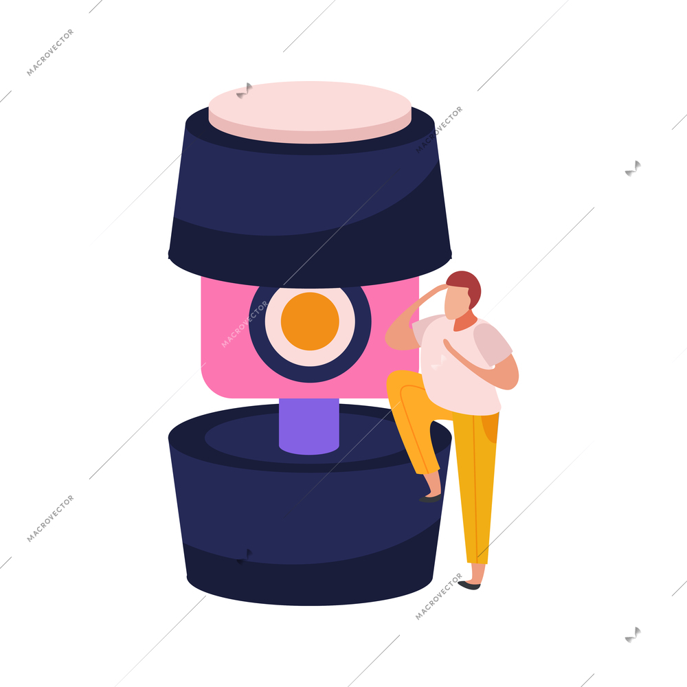 Wireless surveillance camera flat icon on white background vector illustration