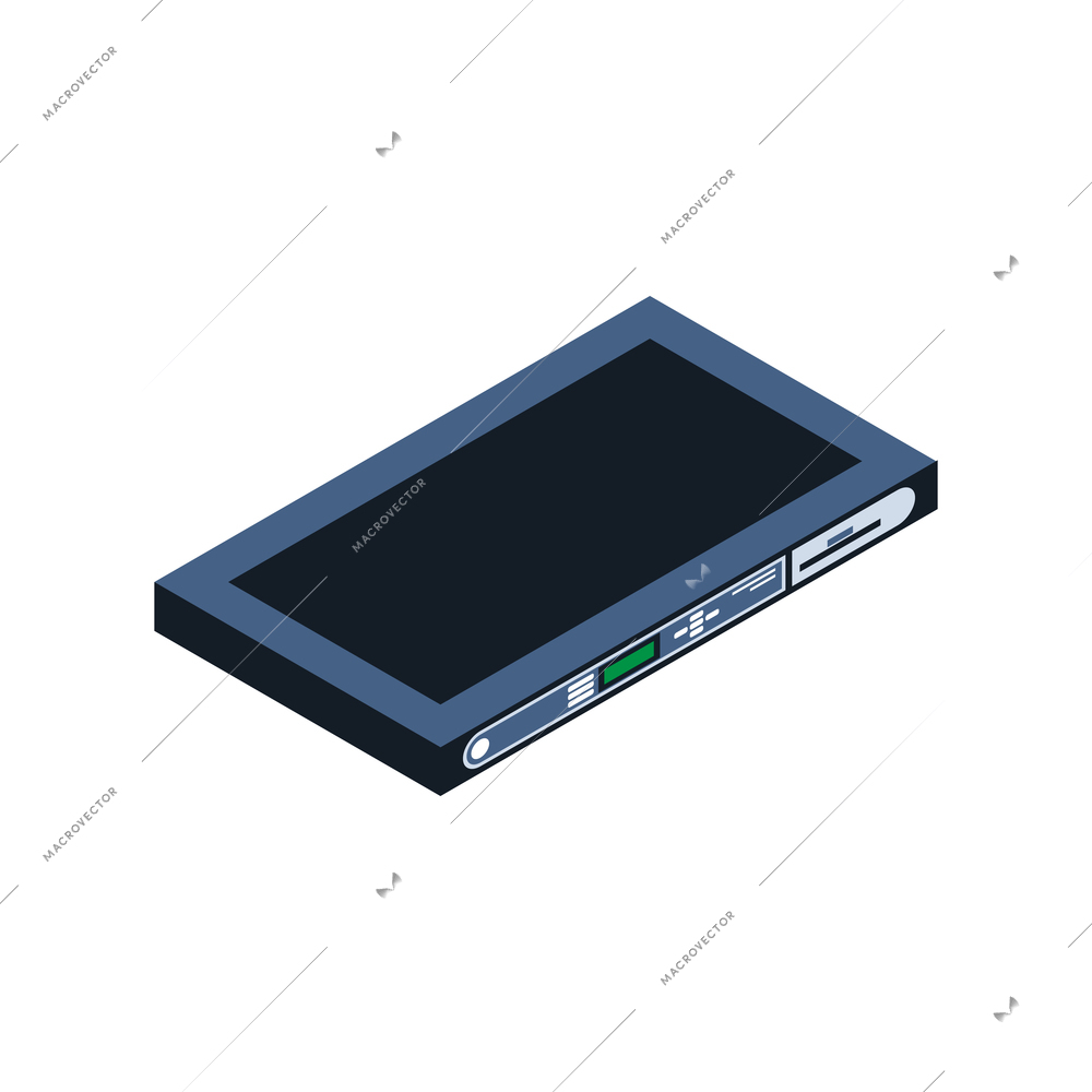 Black network switch on white background 3d isometric vector illustration