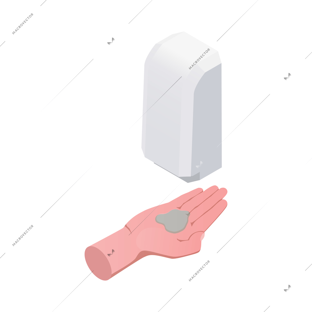 Human hand with gel soap flat icon on white background vector illustration