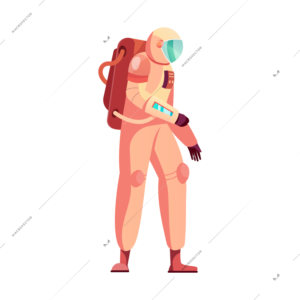 Flat icon of astronaunt in spacesuit vector illustration