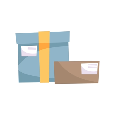 Two parcels in cardboard boxes on white background flat vector illustration