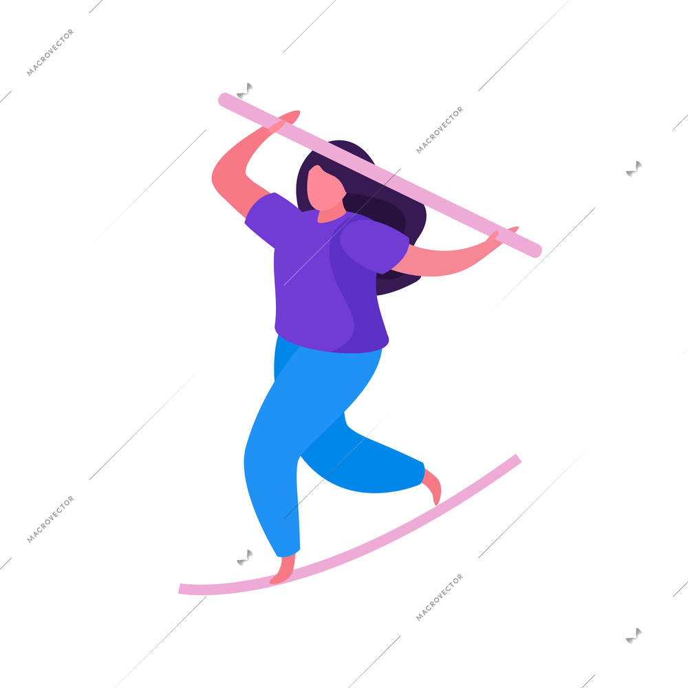 Self care concept with flat woman character doing sport vector illustration