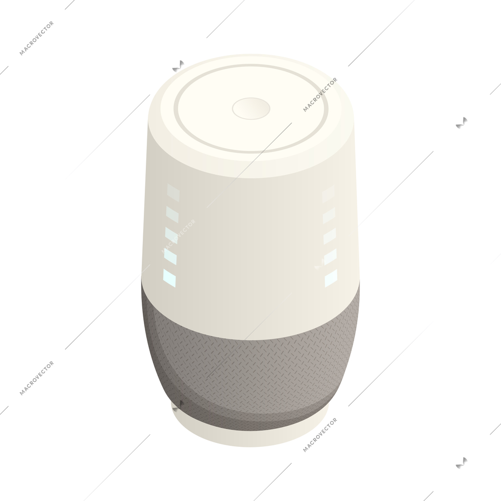 Home voice controlled smart speaker isometric icon vector illustration