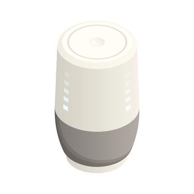 Home voice controlled smart speaker isometric icon vector illustration