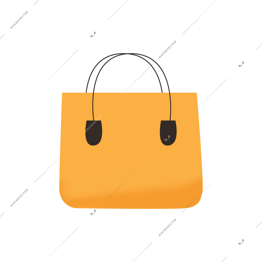 Casual yellow bag for women flat icon on white background vector illustration