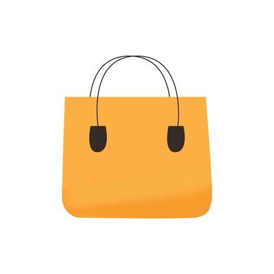 Casual yellow bag for women flat icon on white background vector illustration