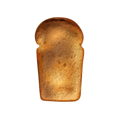 Realistic toasted slice of panned loaf bread vector illustration