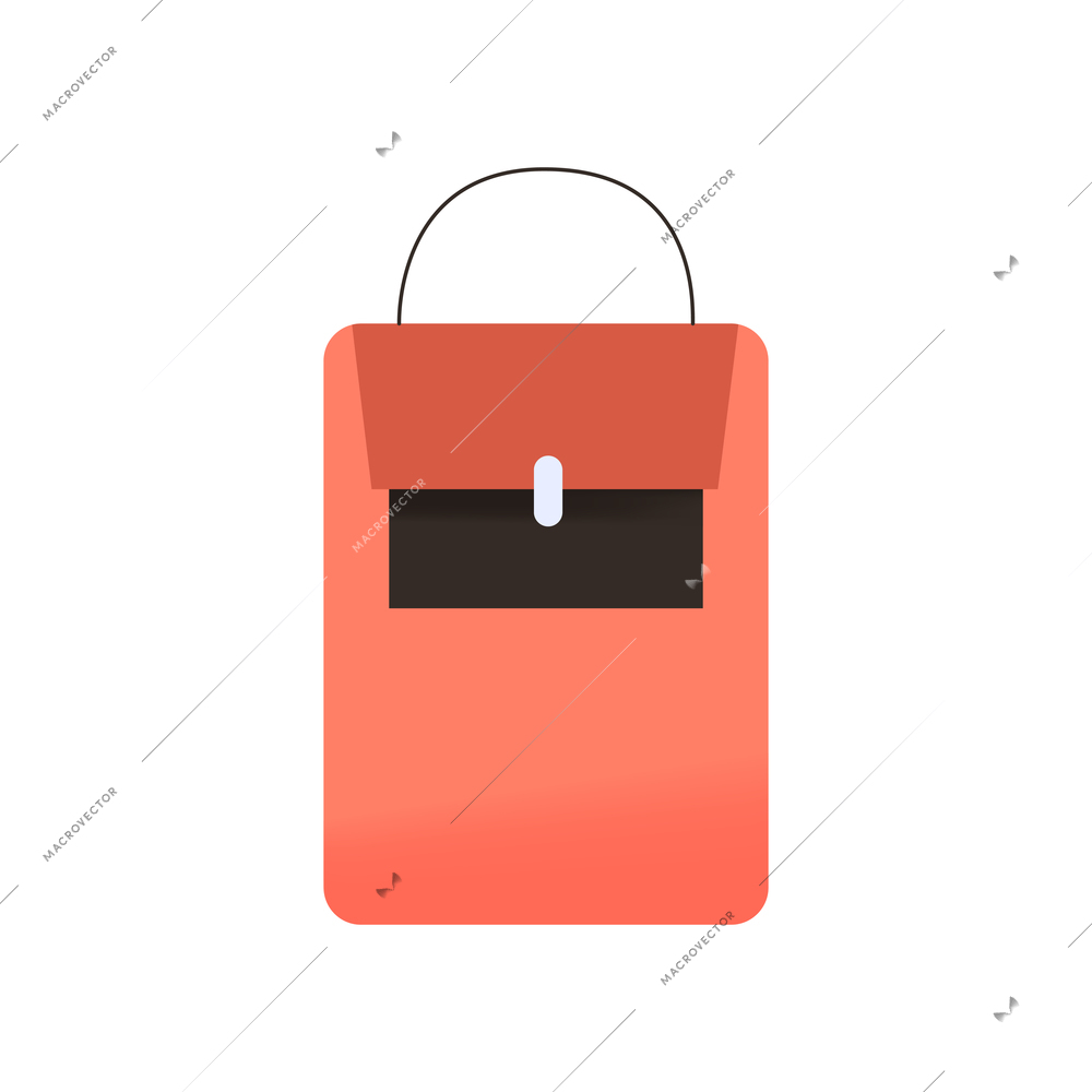 Red female hand bag flat icon on white background vector illustration