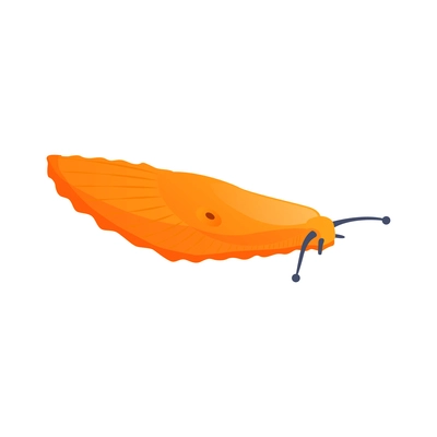 Isometric icon of orange slug on white background vector illustration