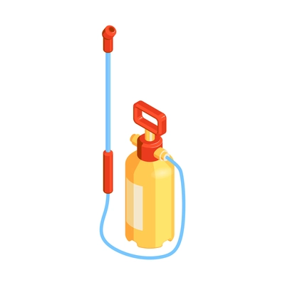 Pest control equipment icon sprayer with toxic pesticide isometric vector illustration