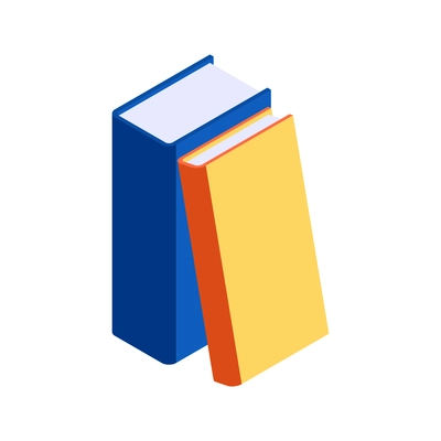 Isometric icon with fat and thin books 3d vector illustration