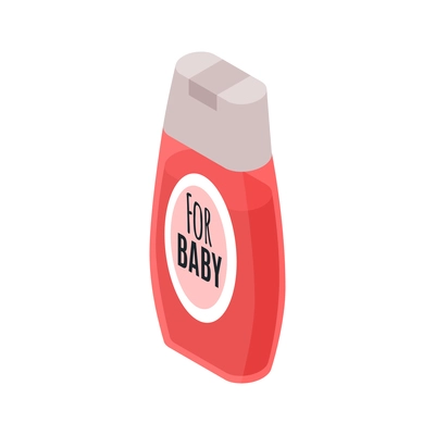 Bottle of shampoo or shower gel for babies 3d icon isometric vector illustration