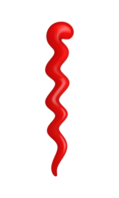 Realistic icon of spilled ketchup tomato sauce strip on white background vector illustration