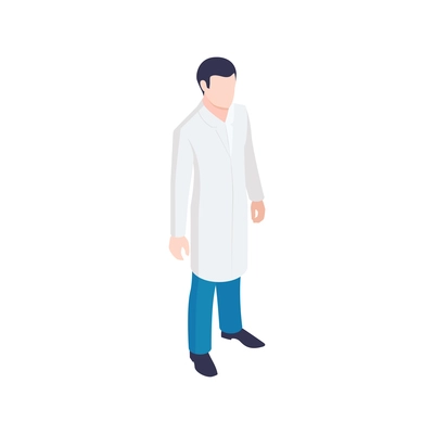 Isometric icon of male doctor in white coat 3d vector illustration