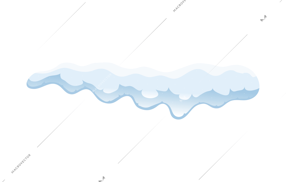Realistic cap of clean snow icon on white background vector illustration