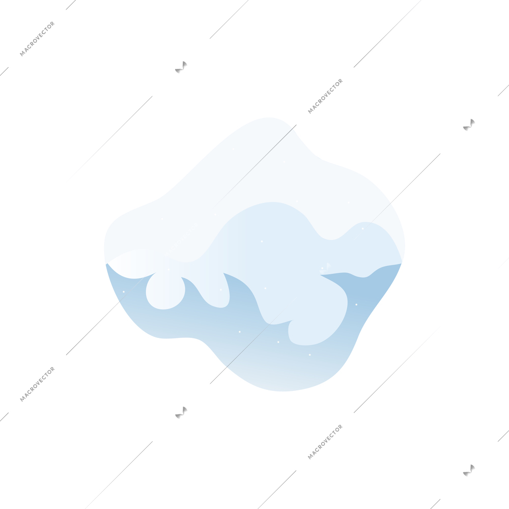 Realistic icon of big snowball on white background vector illustration