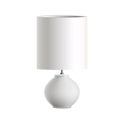 Modern interior element with lamp in white color realistic vector illustration