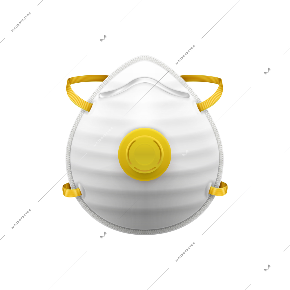 Realistic safety mask for dust protection on white background vector illustration