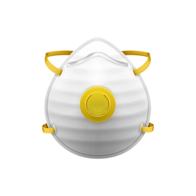 Realistic safety mask for dust protection on white background vector illustration