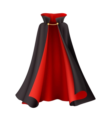 Beautiful black cloak for halloween vampire costume realistic vector illustration