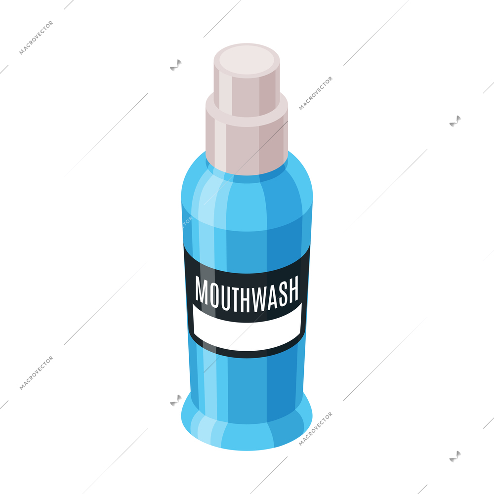 Isometric bottle of mouthwash icon on white background vector illustration