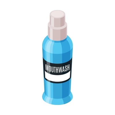 Isometric bottle of mouthwash icon on white background vector illustration