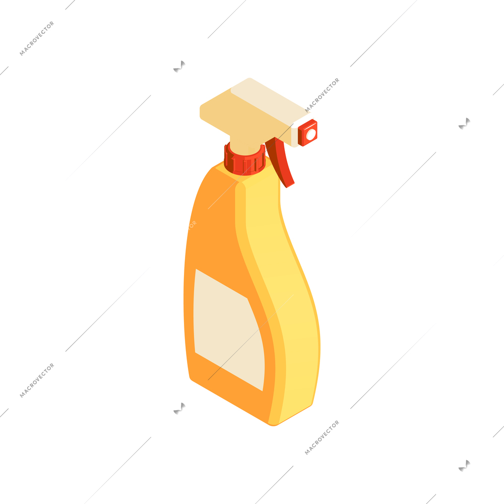 Yellow household spray bottle isometric icon vector illustration