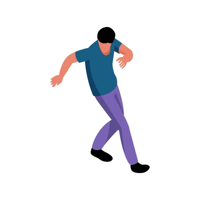 Party isometric icon with dancing man 3d vector illustration