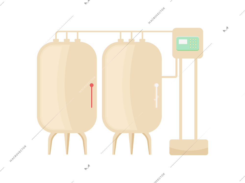 Flat icon with factory tank cisterns for liquids on white background vector illustration