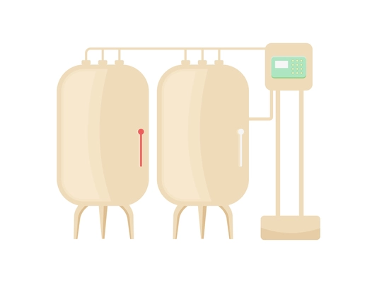 Flat icon with factory tank cisterns for liquids on white background vector illustration