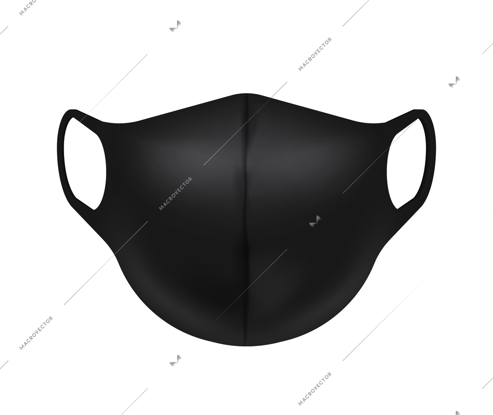 Realistic black face mask on white background vector illustration