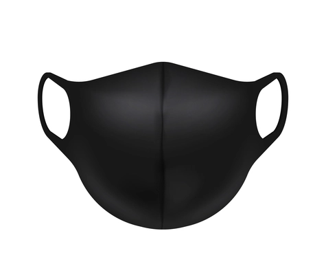 Realistic black face mask on white background vector illustration