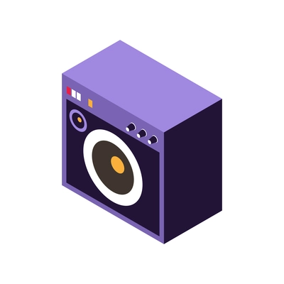 Large audio speaker isometric icon on white background 3d vector illustration