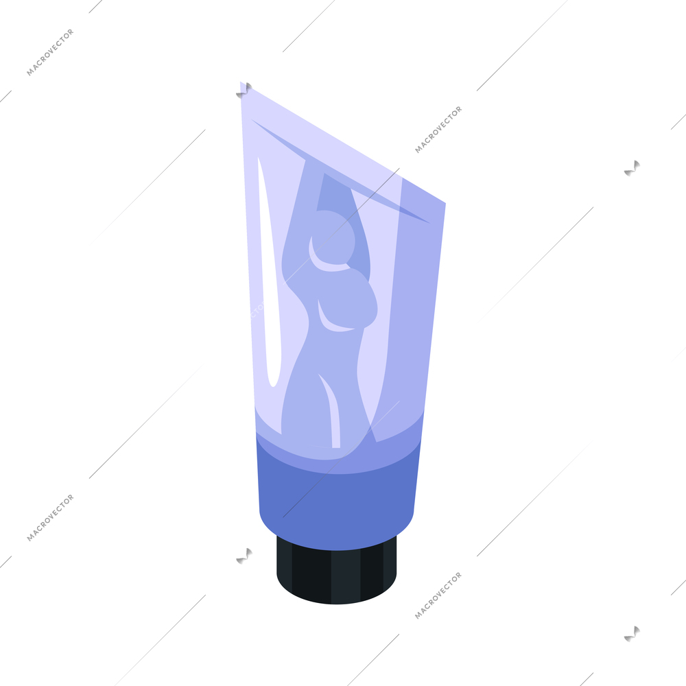 Isometric tube of body cream for women on white background vector illustration