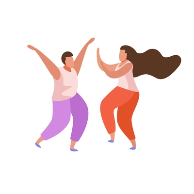 Hobby flat people composition with human characters of dancing couple vector illustration