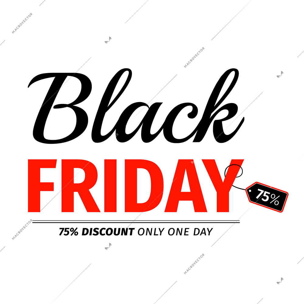 Black friday and cyber monday sale badges composition with discount on price tag and editable text vector illustration