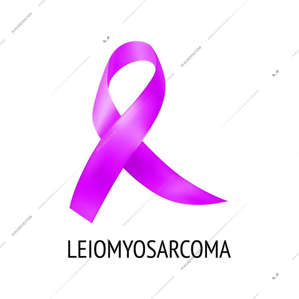 Realistic ribbon cancer symbol composition with isolated image of colorful ribbon with text on blank background vector illustration