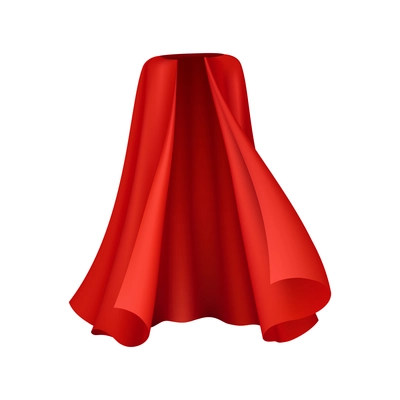 Red cloak realistic composition with isolated image of royal gown on blank background vector illustration