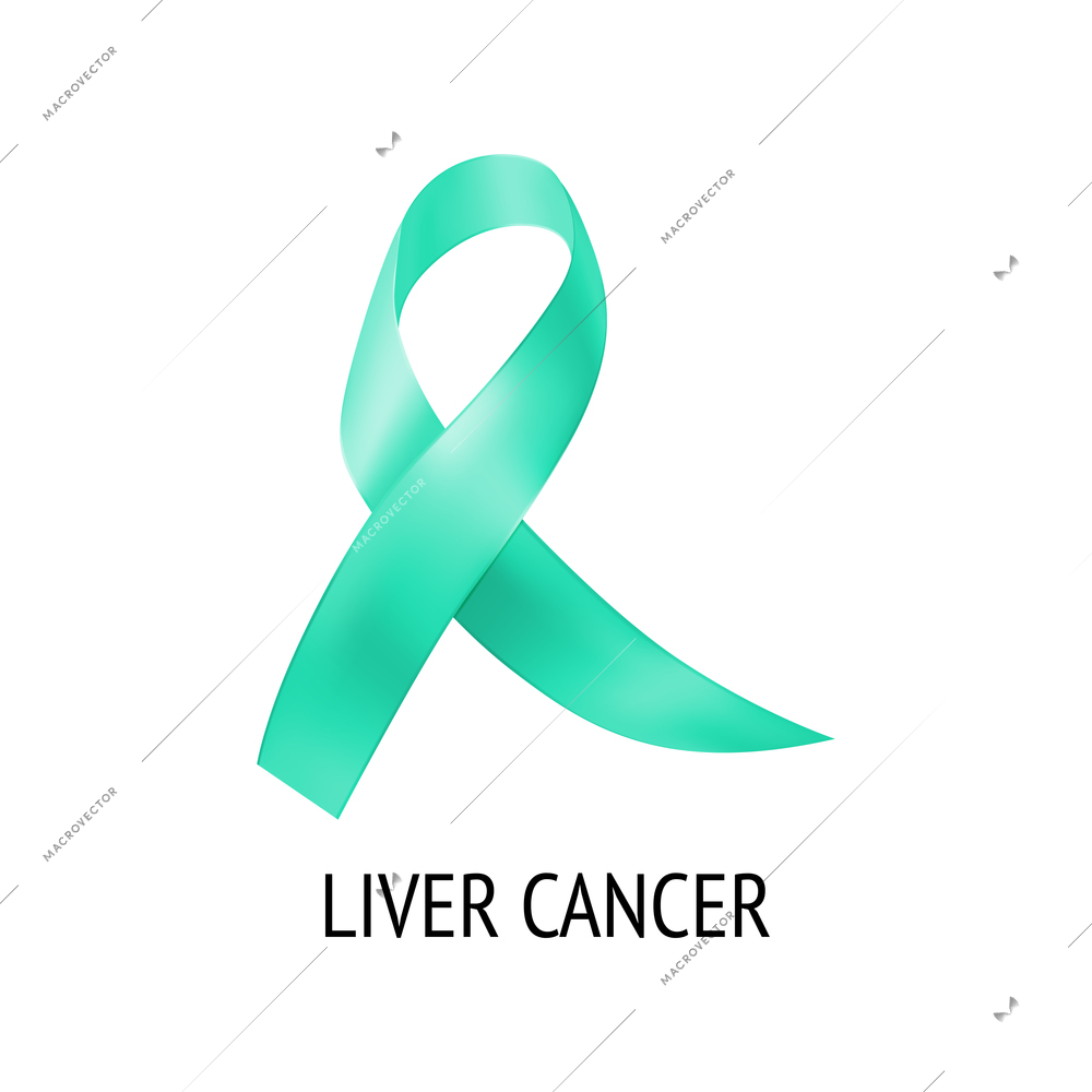 Realistic ribbon cancer symbol composition with isolated image of colorful ribbon with text on blank background vector illustration