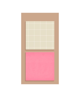 Realistic office items mockup top view composition with image of sticky note sheets vector illustration