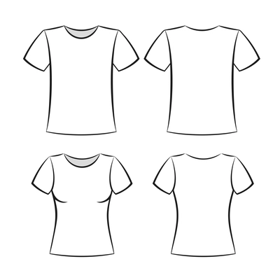 White t-shirt clothing blank template vector illustration