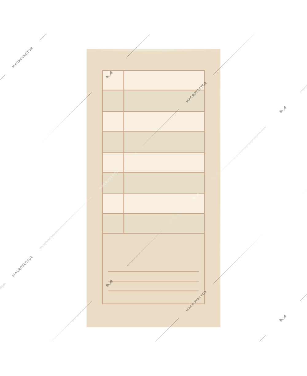 Realistic office items mockup top view composition with image of vertical notebook sheet vector illustration