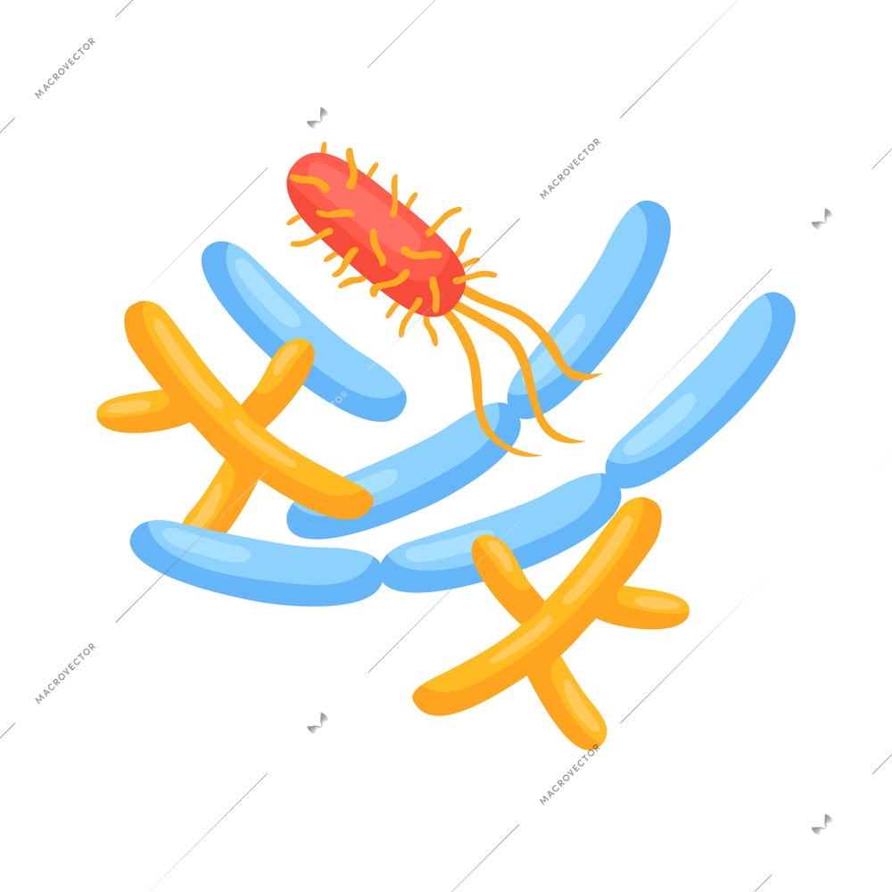 Isometric gastroenterology composition with images of stomach bacteria vector illustration