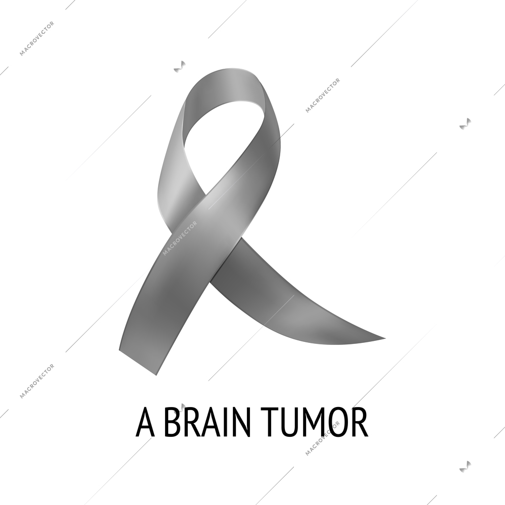 Realistic ribbon cancer symbol composition with isolated image of colorful ribbon with text on blank background vector illustration